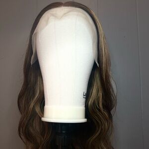 Human hair lace frontal 13x4 highlight body wave  180% density x 1 (22in)